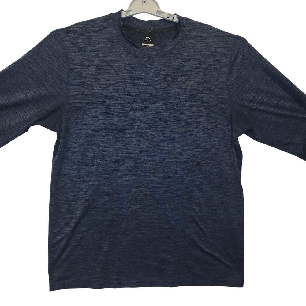 RVCA Sport Vent Mens Large Blue Heathered Long Slv Performance Shirt AVYKT00178